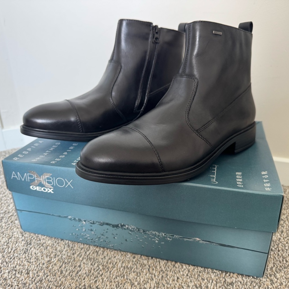 Geox Men's Black Leather Boots